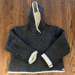 Women’s Woolrich reversible thick wool hooded sweater gray - large